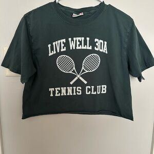 Live Well 30A Tennis Club Green Crop Top